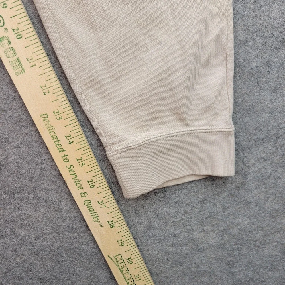 Nike Pants Mens Large Beige French Terry Joggers Elastic Waist Pockets Cuffed